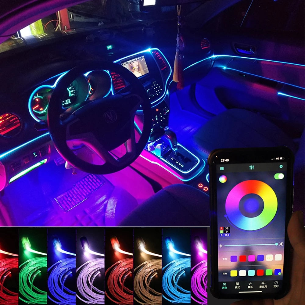 Universal Car Interior RGB Ambient Lighting App Control – Sound Master