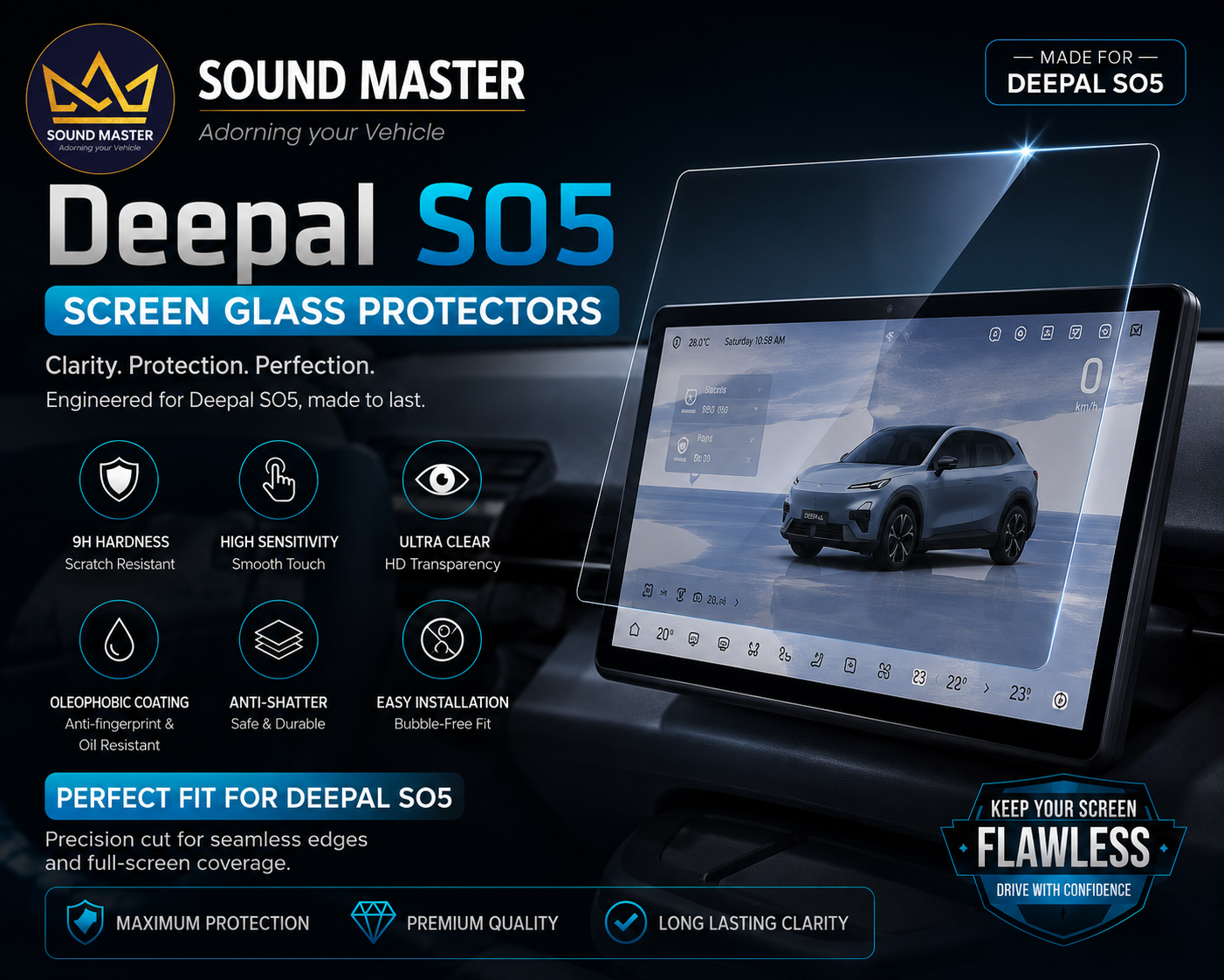 Deepal SO5 Screen Glass Protectors – Sound Master