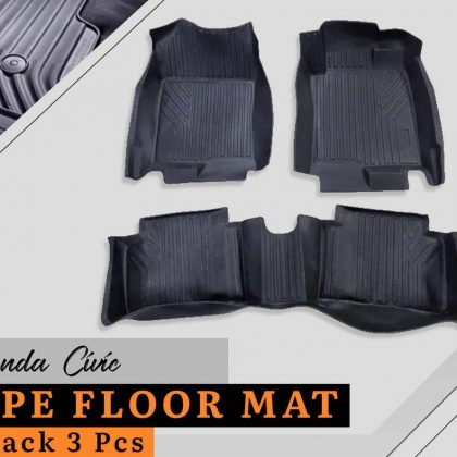 Honda Civic TPE Floor Mat Black 3 Pcs – Model 2016-2018